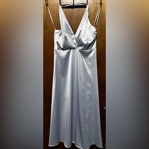 She + Sky Silver Backless Dress